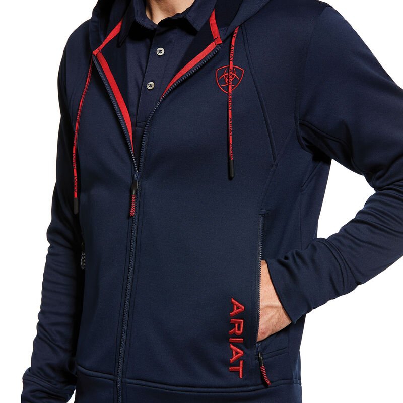 Ariat English: Keats Full Zip Sudadera Con Capucha Hombre - Azul Marino (RXNQY4530)